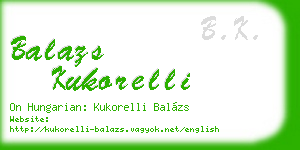 balazs kukorelli business card